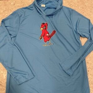 St. Louis Cardinals Blue Hoodie with Red Bird Design-XL
